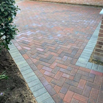 Patterned block paving drives Rochford